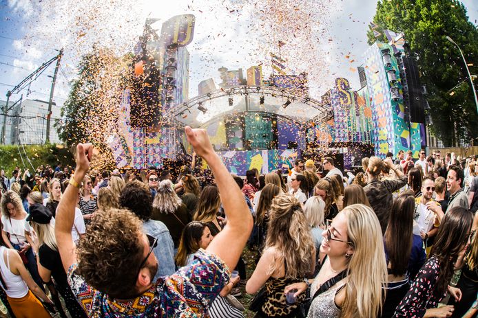 Fireworks illuminate the night at Festival Tilburg